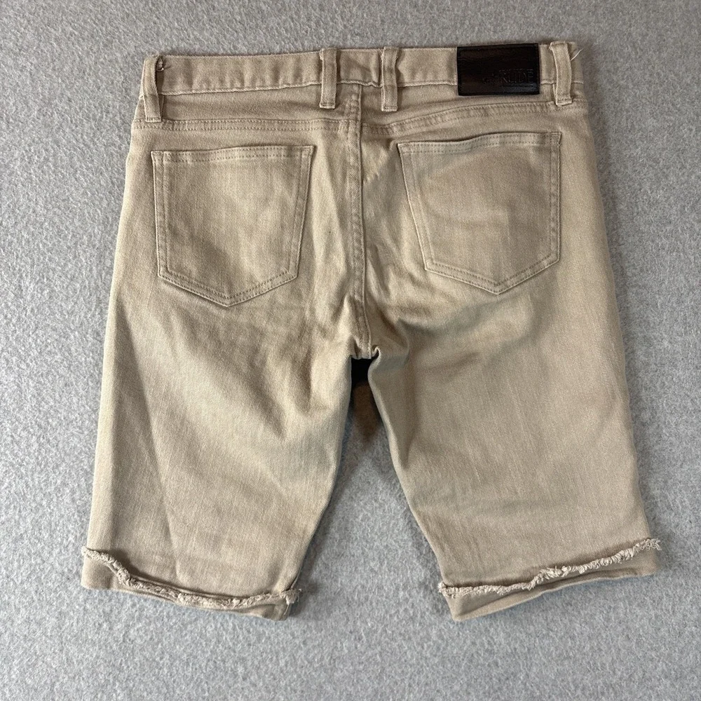 XXX RUDE Skinny Beige Jean Shorts Men's Sz 30 Skateboard Grunge